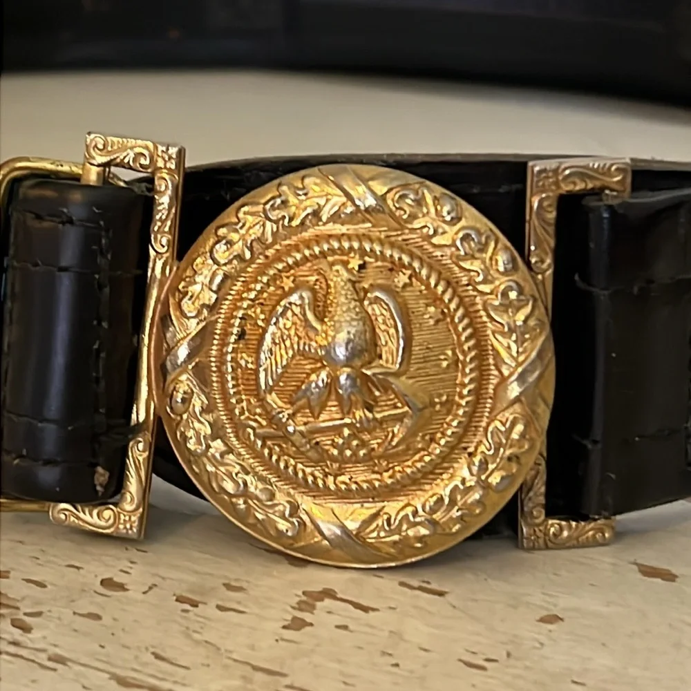 Vintage WWII Military officers belt brass